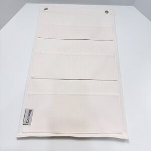 Caraway Cream Canvas 3 Lid Holder -Fits 1 Small, 1 Medium, 1 Large Lid  No hooks